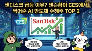 0. 샌디스크 급등 이유 젠슨황이 CES에서 찍어준 AI 반도체 수혜주 TOP 2