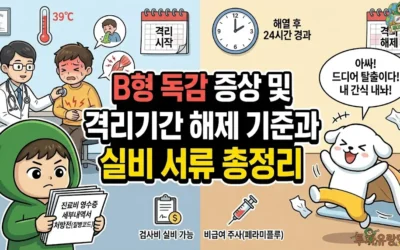 메인페이지 42 B형 독감 증상 및 격리기간 해제 기준과 실비 보험 청구 서류 정리