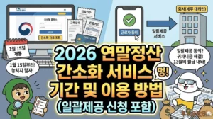 2026 연말정산 간소화 서비스 기간 및 이용 방법 완벽 정리 (일괄제공 신청 포함) 연말정산
