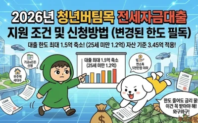 2026년 청년버팀목 전세자금대출 지원 조건 및 신청방법 (변경된 한도 필독)