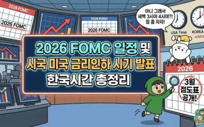2026 FOMC 일정 및 미국 금리인하 시기 발표 한국시간 총정리