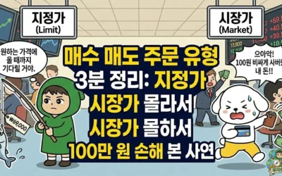 매수 매도 주문 유형 3분 정리: 지정가 시장가 몰라서 100만 원 손해 본 사연