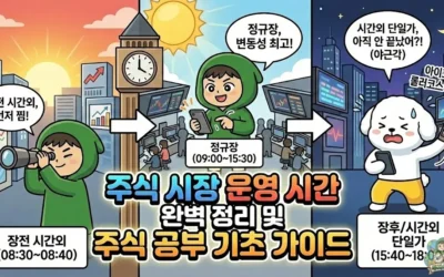 주식 시장 운영 시간 완벽 정리 및 주식 공부 기초 가이드