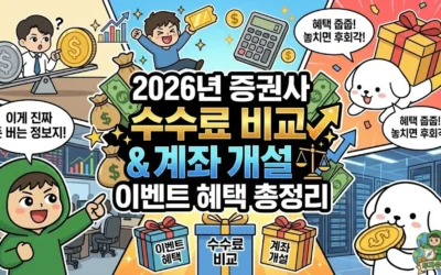 메인페이지 28 2026년 증권사 수수료 비교 & 계좌 개설 이벤트 혜택 총정리