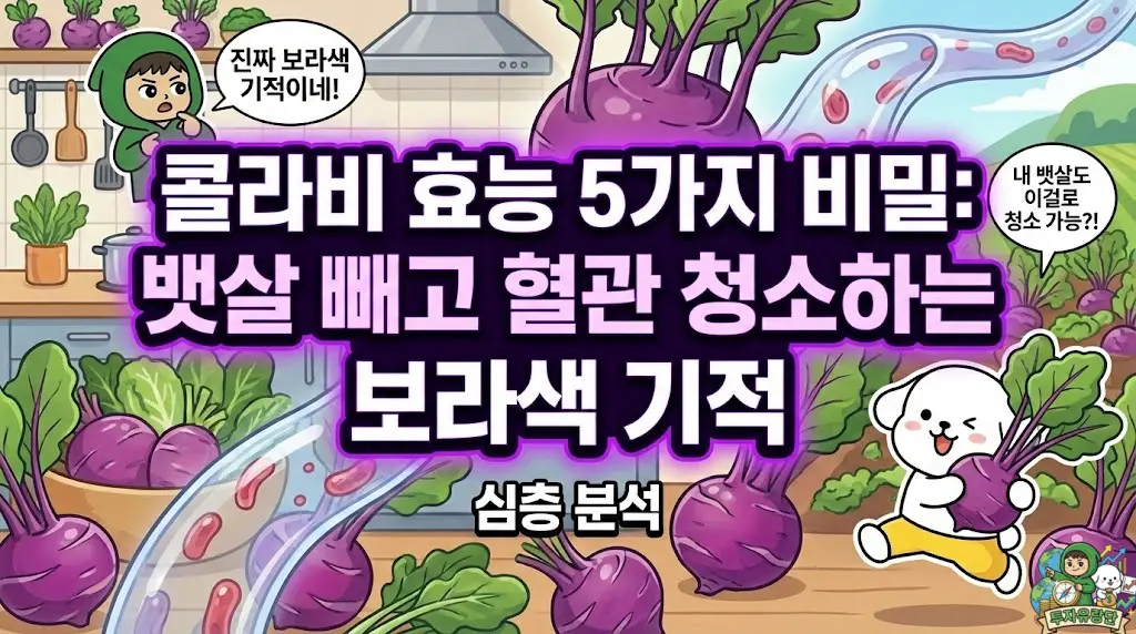 콜라비 효능 5가지 비밀: 뱃살 빼고 혈관 청소하는 보라색 기적