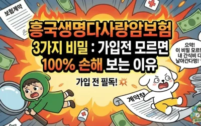 메인페이지 31 흥국생명다사랑암보험 3가지 비밀: 가입 전 모르면 100% 손해 보는 이유