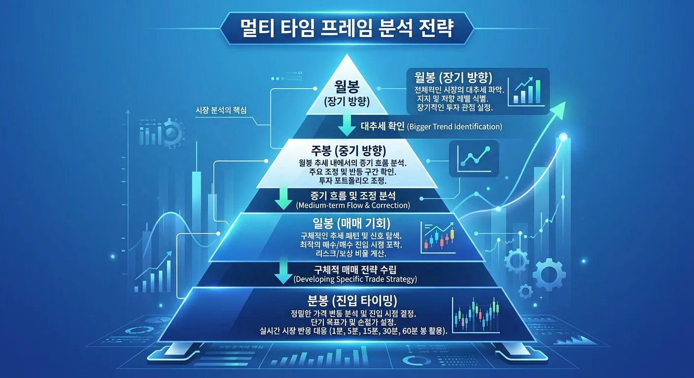 멀티 타임 프레임 분석 전략 - 월봉 주봉 일봉 분봉 연계 분석
