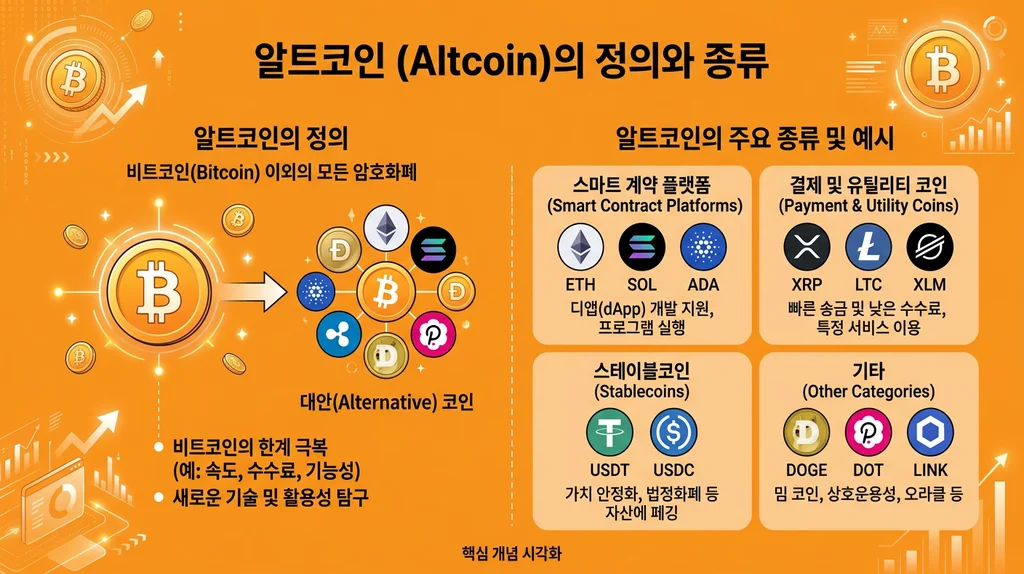 알트코인 뜻과 종류 인포그래픽
