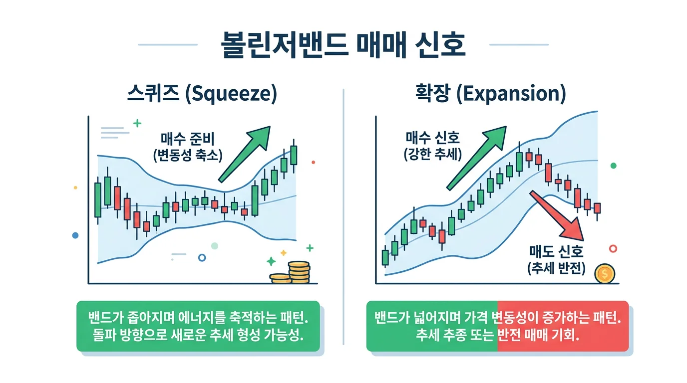 볼린저밴드 스퀴즈와 확장 매매 신호