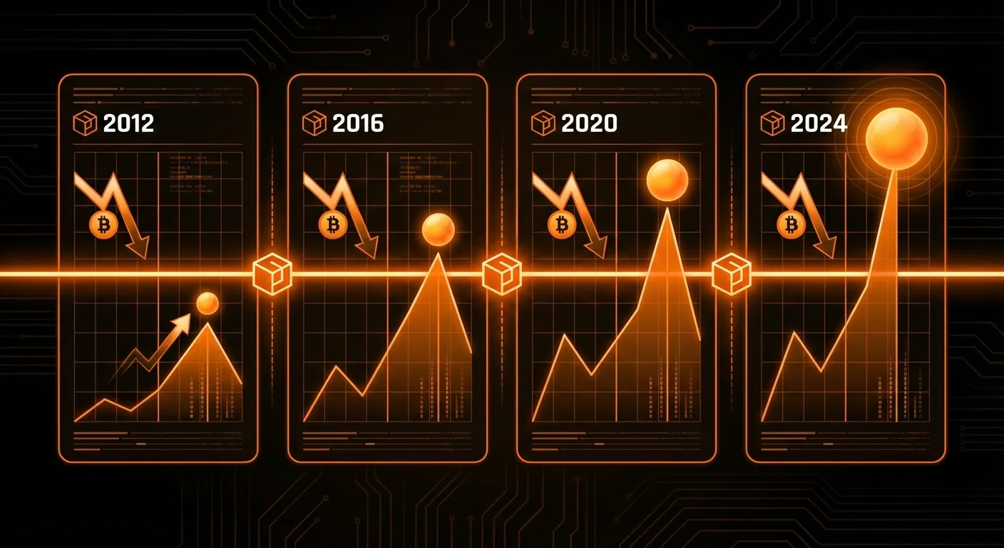 비트코인 반감기별 가격 사이클 비교