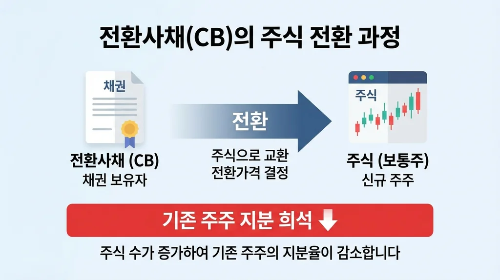 전환사채 CB 주식 전환 과정 인포그래픽