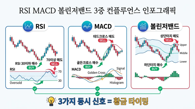 보조지표 컨플루언스 RSI MACD 볼린저밴드