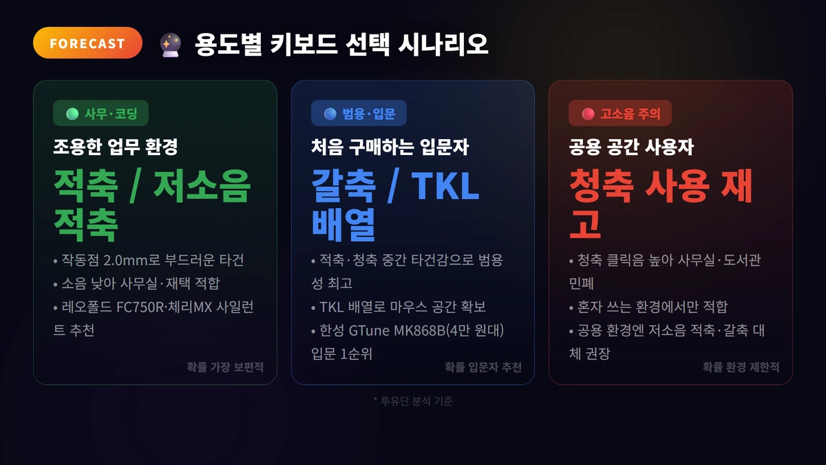 용도별 키보드 선택 시나리오