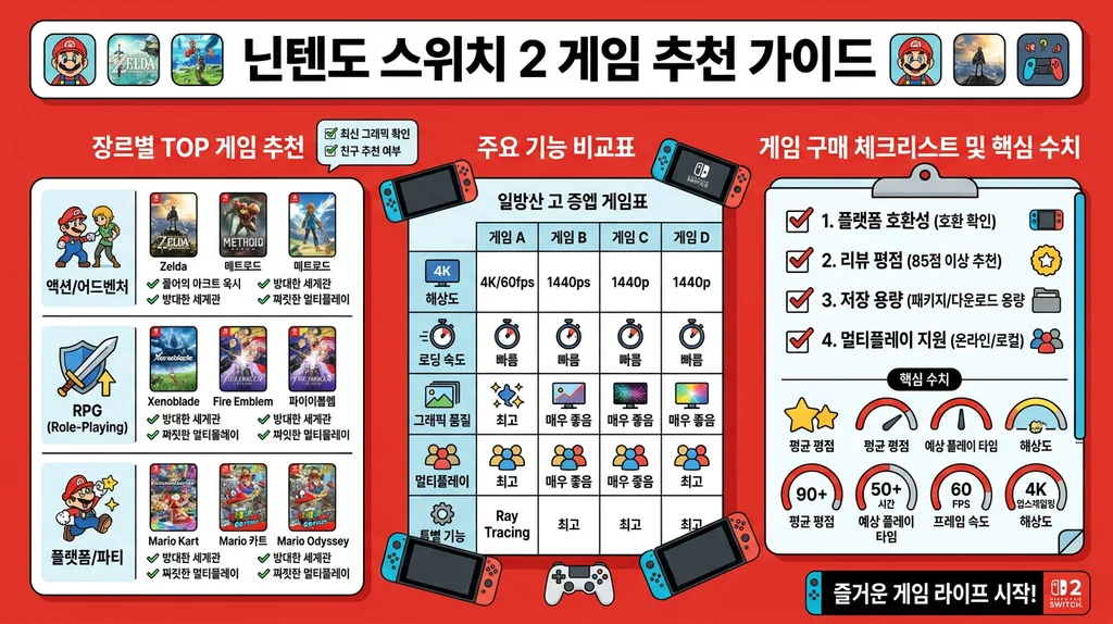 닌텐도 스위치2 게임 추천 인포그래픽