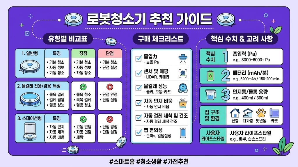 로봇청소기 추천 2026: 성능·가격·브랜드 완벽 비교 TOP 7 5 로봇청소기 추천 인포그래픽
