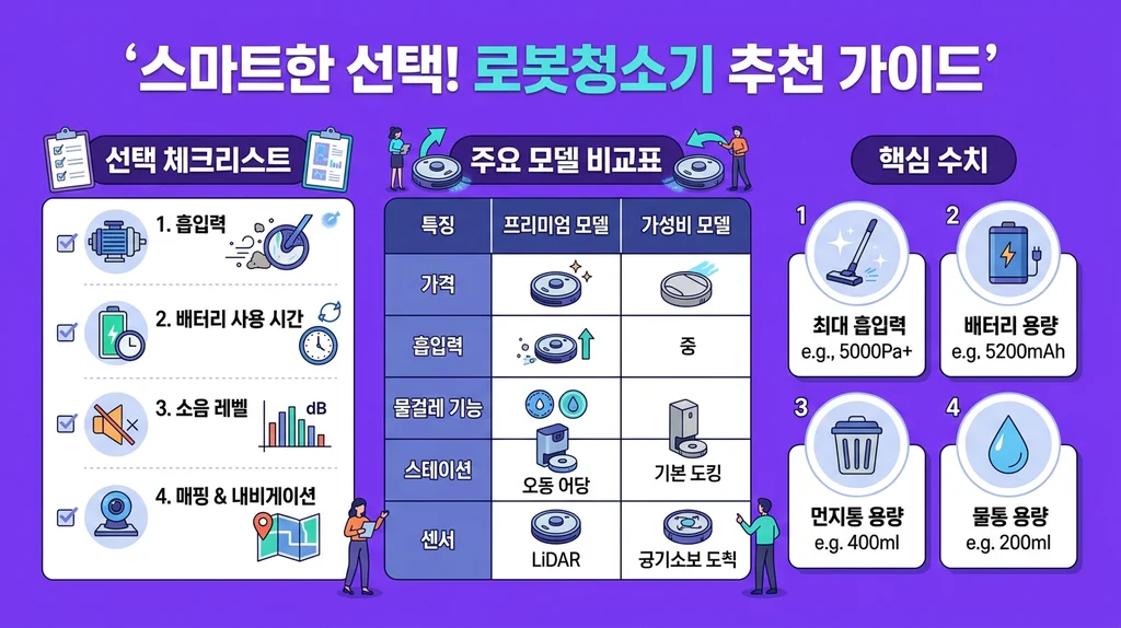 로봇청소기 추천 2026: 성능·가격·브랜드 완벽 비교 TOP 7 5 로봇청소기 추천 인포그래픽