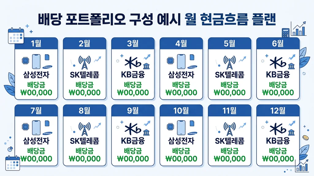 배당 포트폴리오 월 현금흐름 달력 인포그래픽