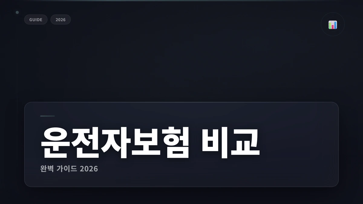 운전자보험 비교 추천 2026: 벌금·교통사고 보장 총정리 1 운전자보험 비교 썸네일