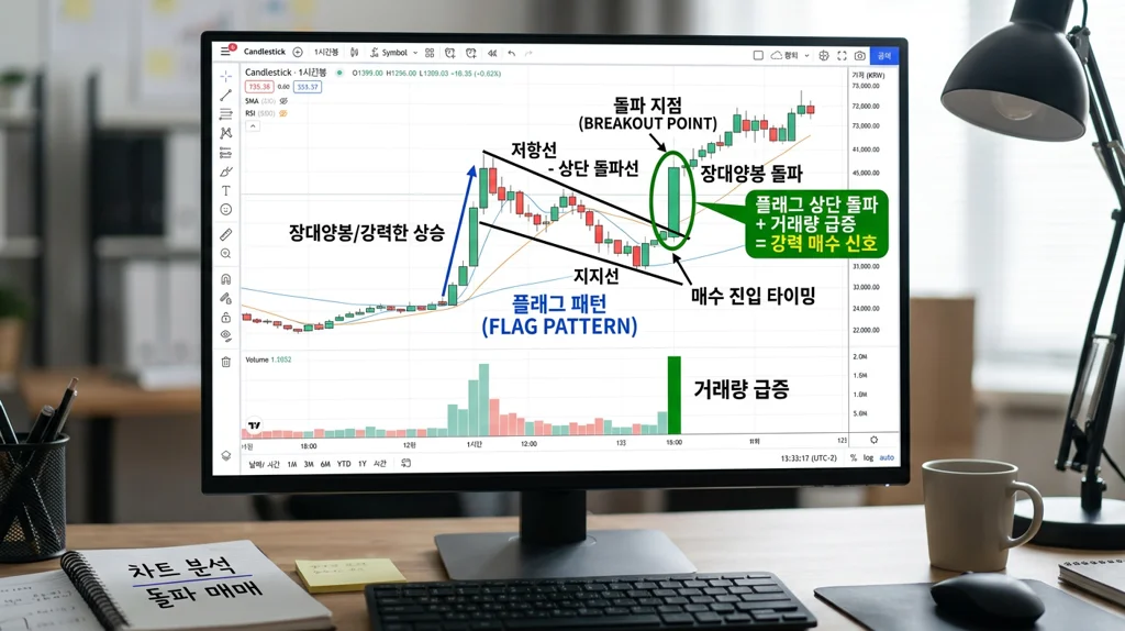 flag pennant breakout timing