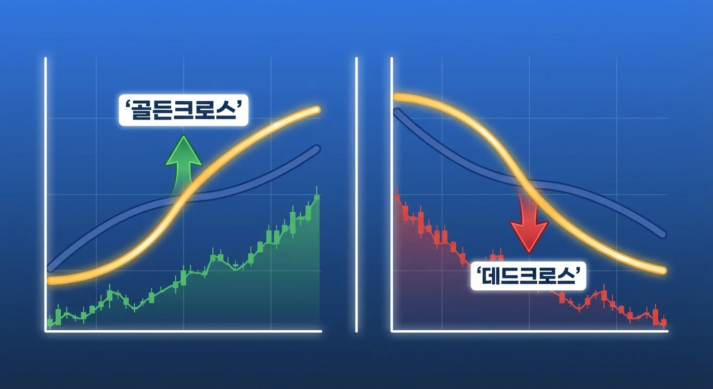골든크로스와 데드크로스 비교 인포그래픽