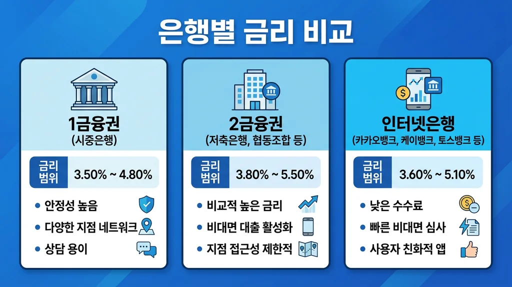 은행별 주택담보대출 금리 비교표 2026