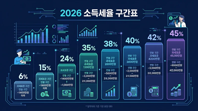 2026년 소득세율 구간표 인포그래픽