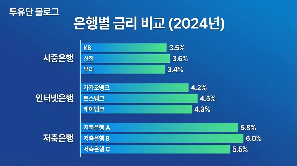 2026년 은행별 금리비교 차트 - 시중은행 인터넷은행 저축은행 금리 비교