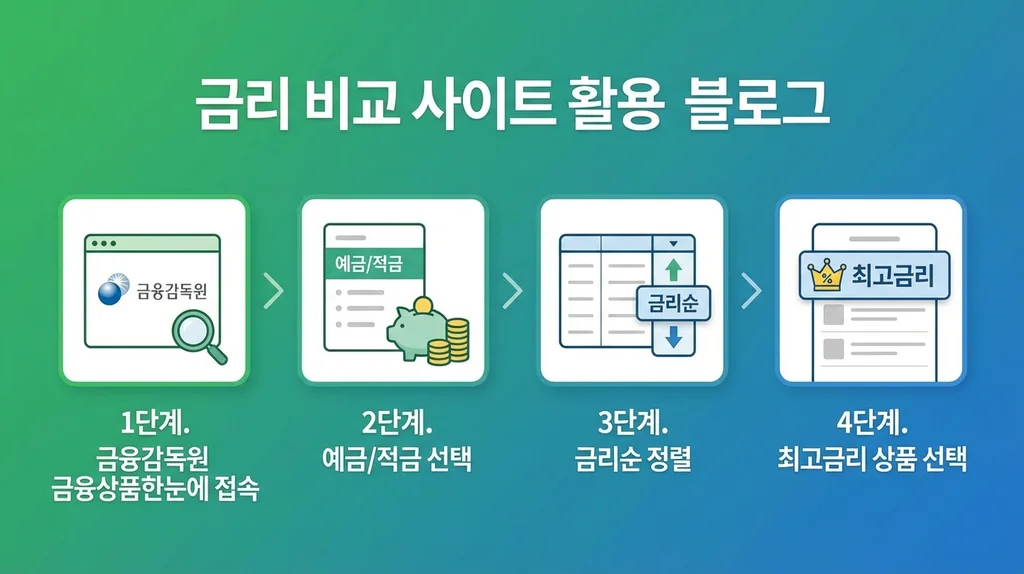 금융감독원 금융상품한눈에 금리비교 사이트 활용법 인포그래픽