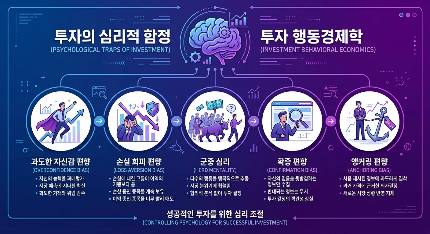 투자 심리 편향 극복 5대 함정 인포그래픽