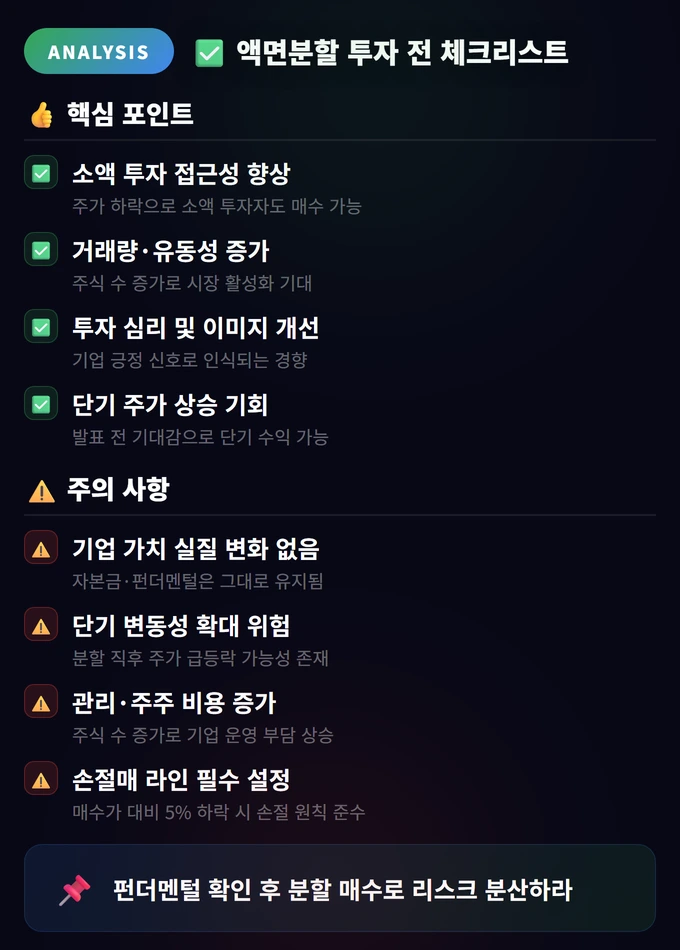 액면분할 투자 전 체크리스트