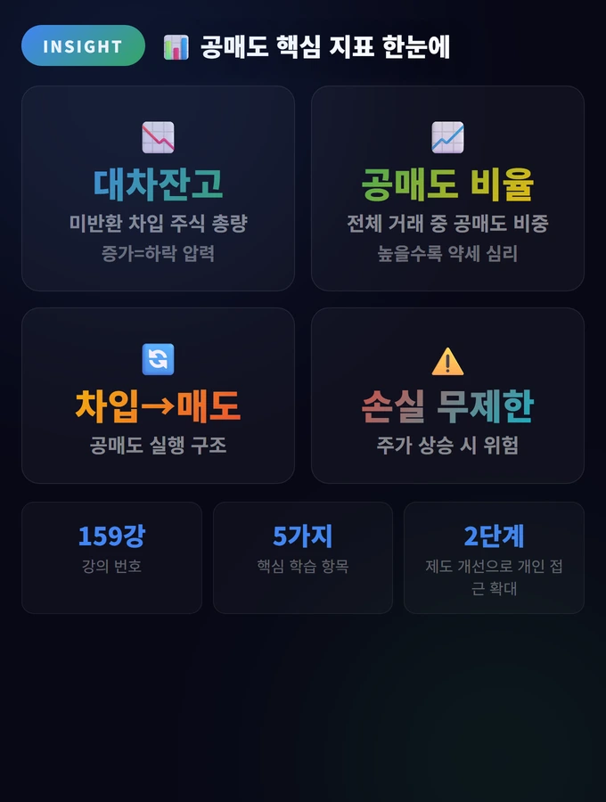 공매도 데이터 분석 완벽 가이드: 대차잔고와 공매도 비율 2 공매도 핵심 지표 한눈에