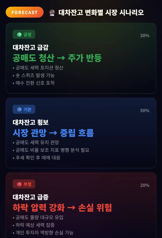 공매도 데이터 분석 완벽 가이드: 대차잔고와 공매도 비율 3 대차잔고 변화별 시장 시나리오