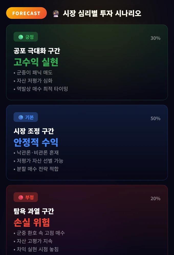 역발상 투자 완벽 가이드: 공포에 사고 탐욕에 팔아라 3 시장 심리별 투자 시나리오