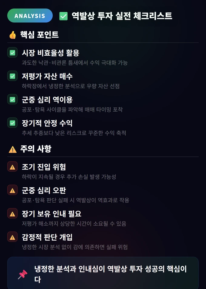 역발상 투자 완벽 가이드: 공포에 사고 탐욕에 팔아라 4 역발상 투자 실전 체크리스트