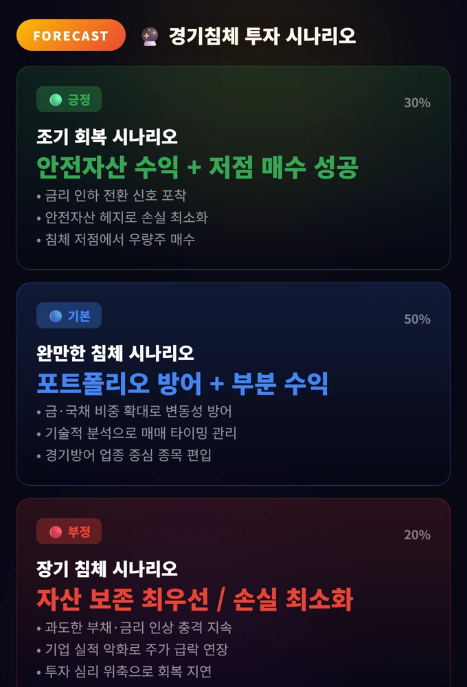 경기침체 투자 전략 완벽 가이드: 불황에서 살아남기 3 경기침체 투자 시나리오