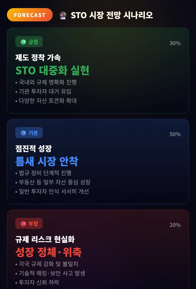 STO(증권형 토큰) 완벽 가이드: 토큰증권의 미래 3 STO 시장 전망 시나리오