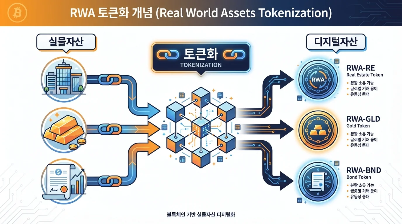 RWA 실물연계자산 토큰화 개념 인포그래픽