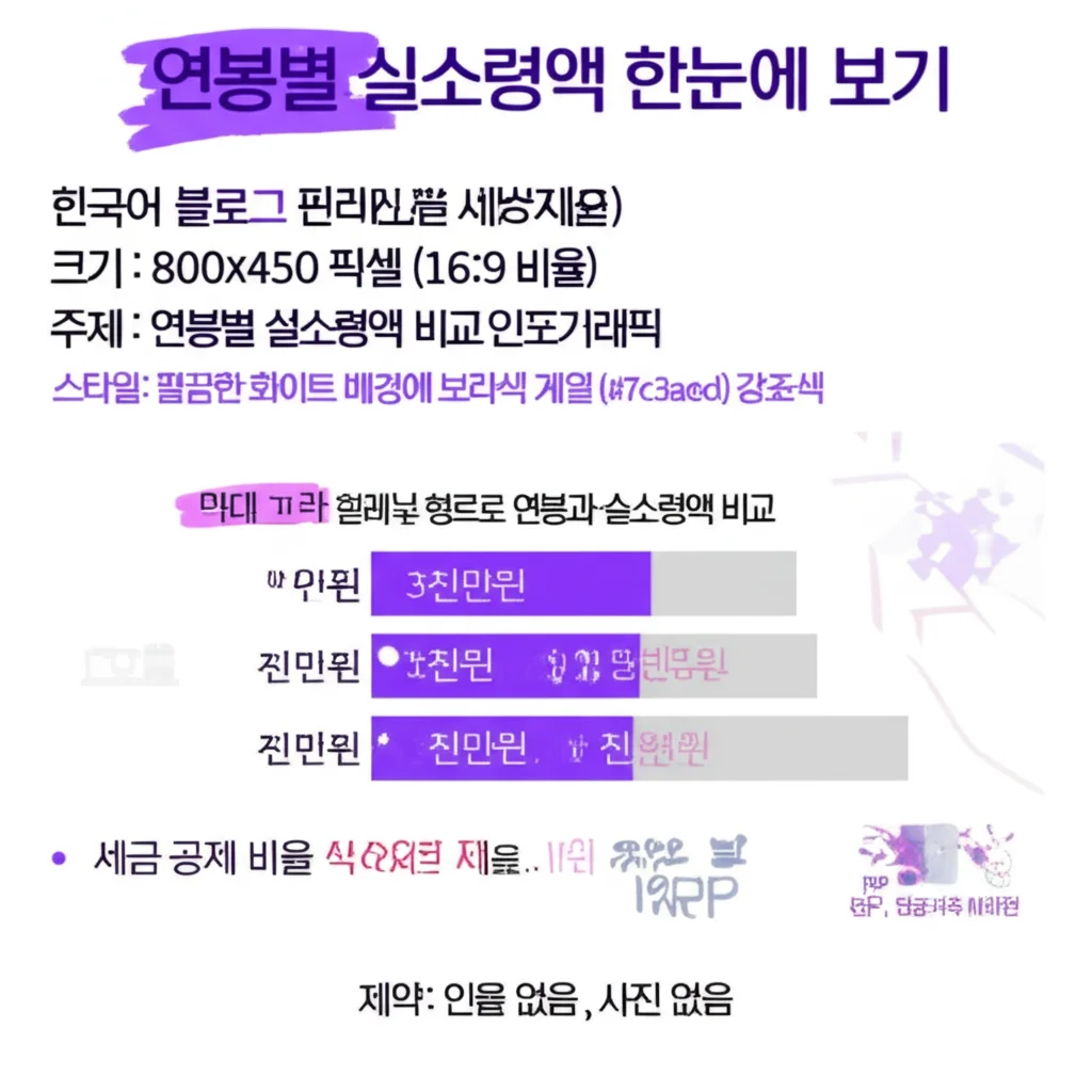 연봉별 실수령액 비교 인포그래픽 2026
