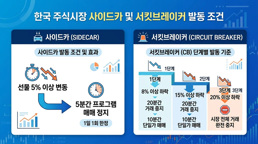 사이드카 서킷브레이커 발동 조건 비교