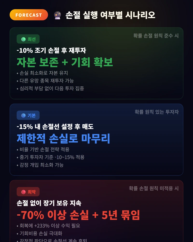 손절 실행 여부별 시나리오