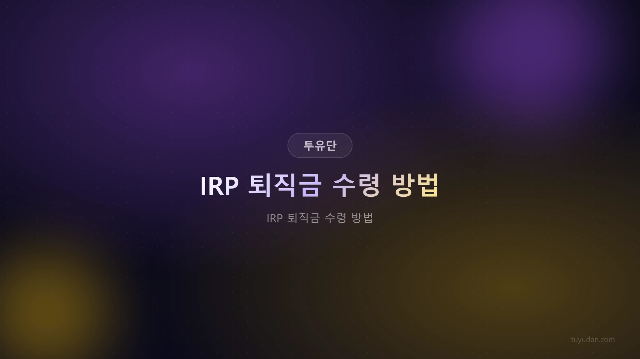 투자유랑단 핵심 정보